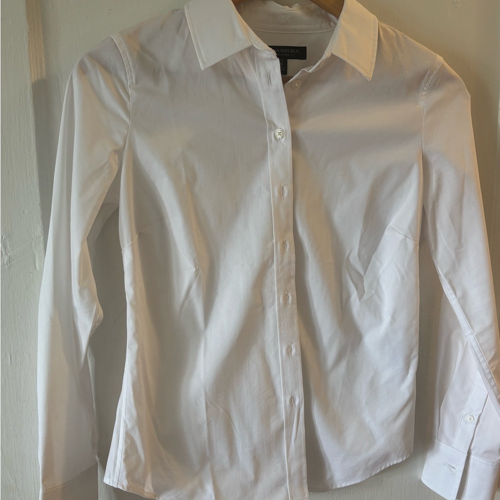 Banana Republic Ivory Button-Up Blouse